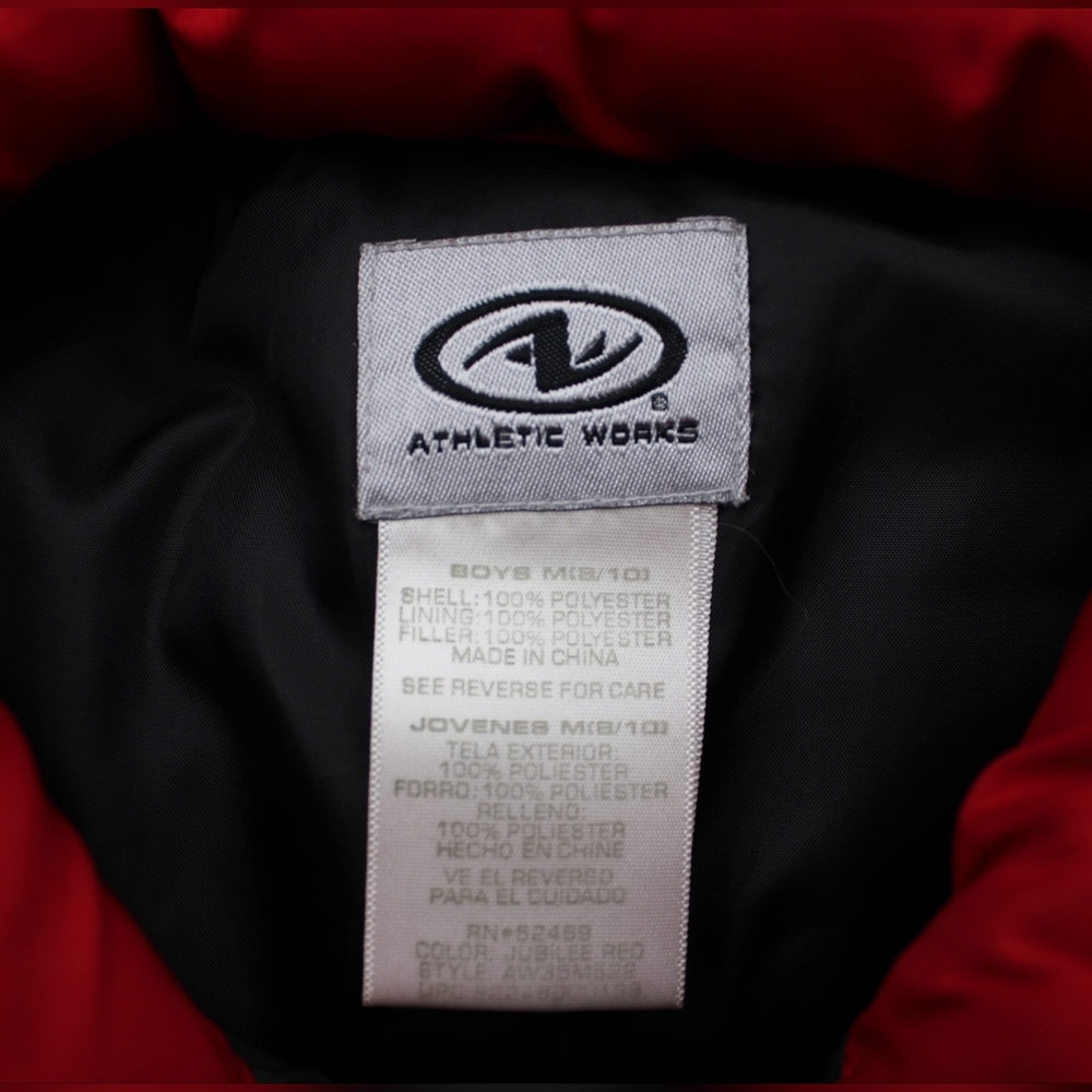 Athletic Works Boys M (8/10) Red & Black Puffer Vest - Picture 5 of 6